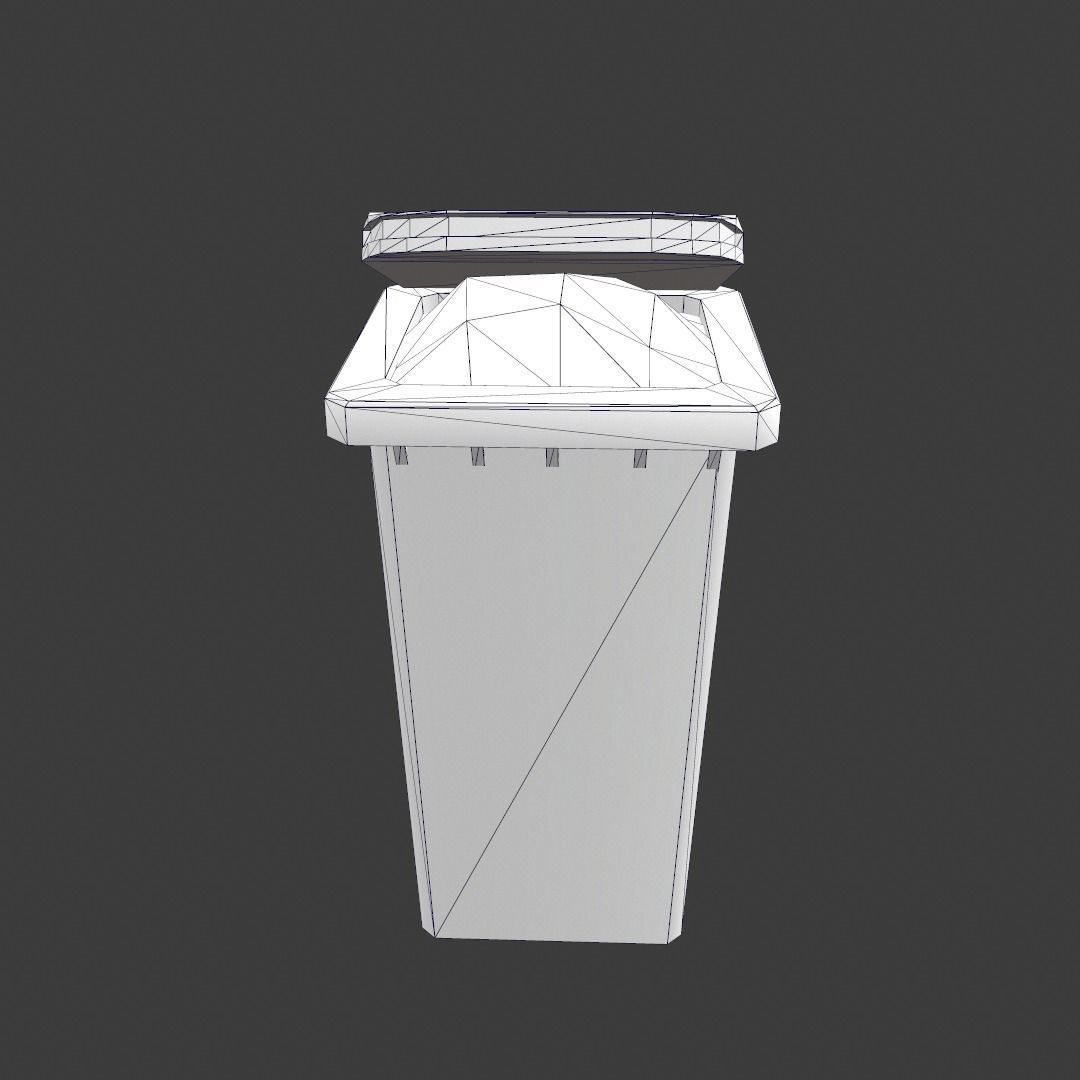 Garbage disposal bin Low-poly 3D model_2