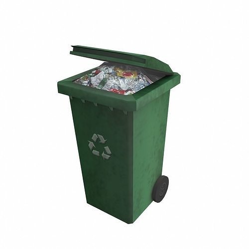 Garbage disposal bin Low-poly 3D model