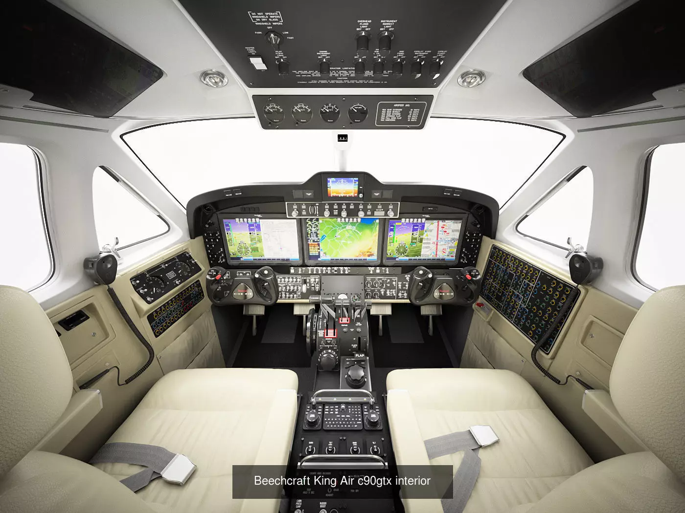 Beechcraft King Air c90gtx and interior 3D Model Collection_0