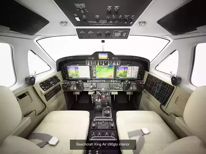 Beechcraft King Air c90gtx and interior 3D Model Collection