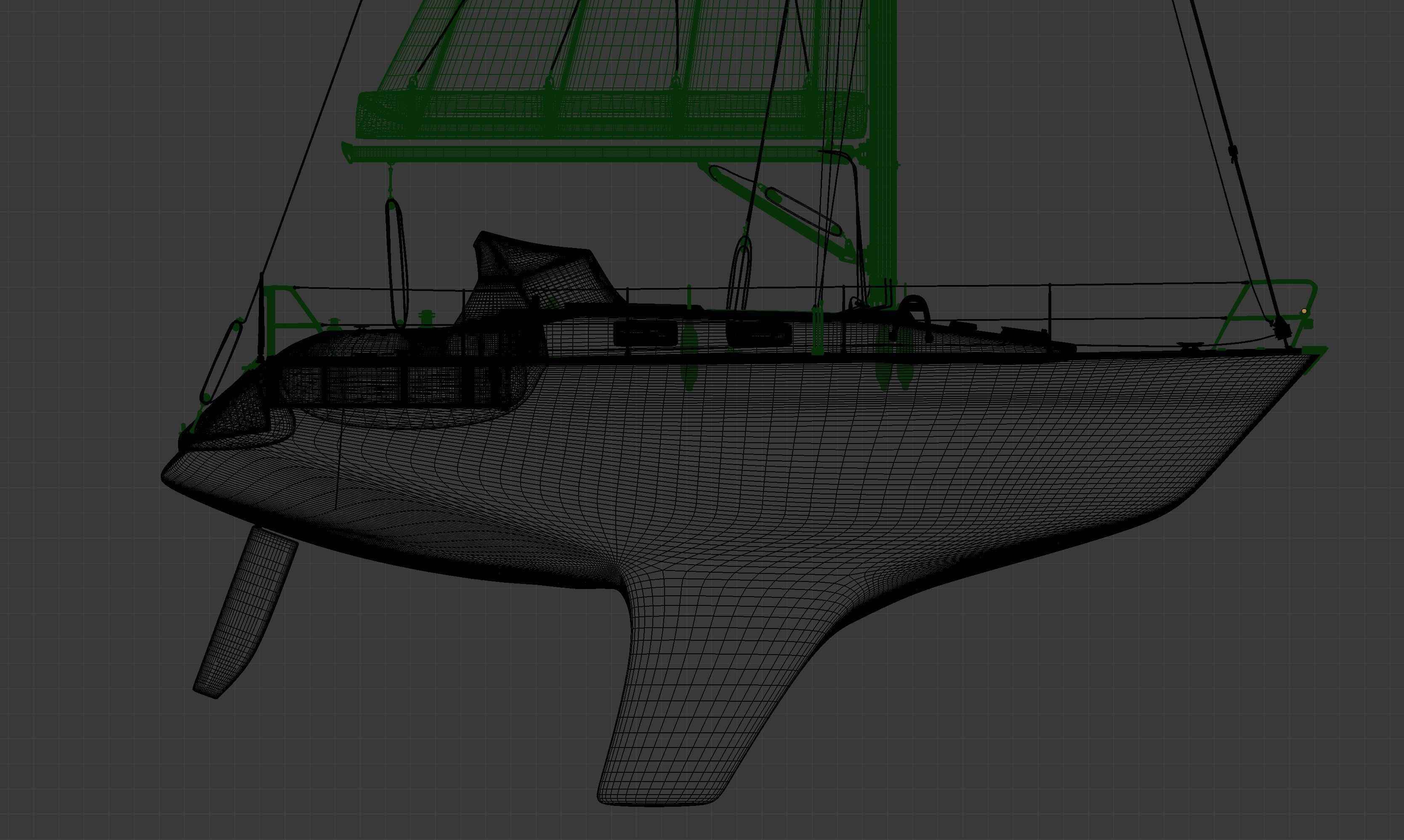 Detailed Sailing Ship 3D model_32