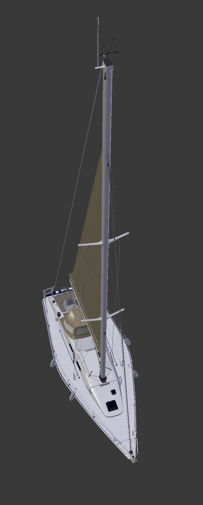Detailed Sailing Ship 3D model_15