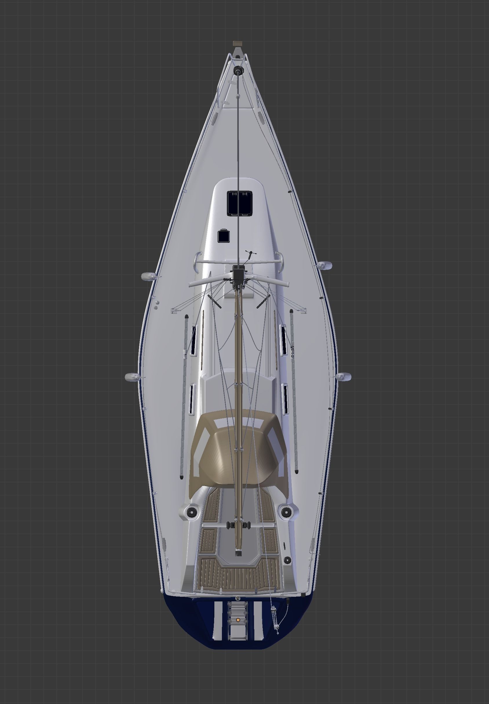 Detailed Sailing Ship 3D model_21