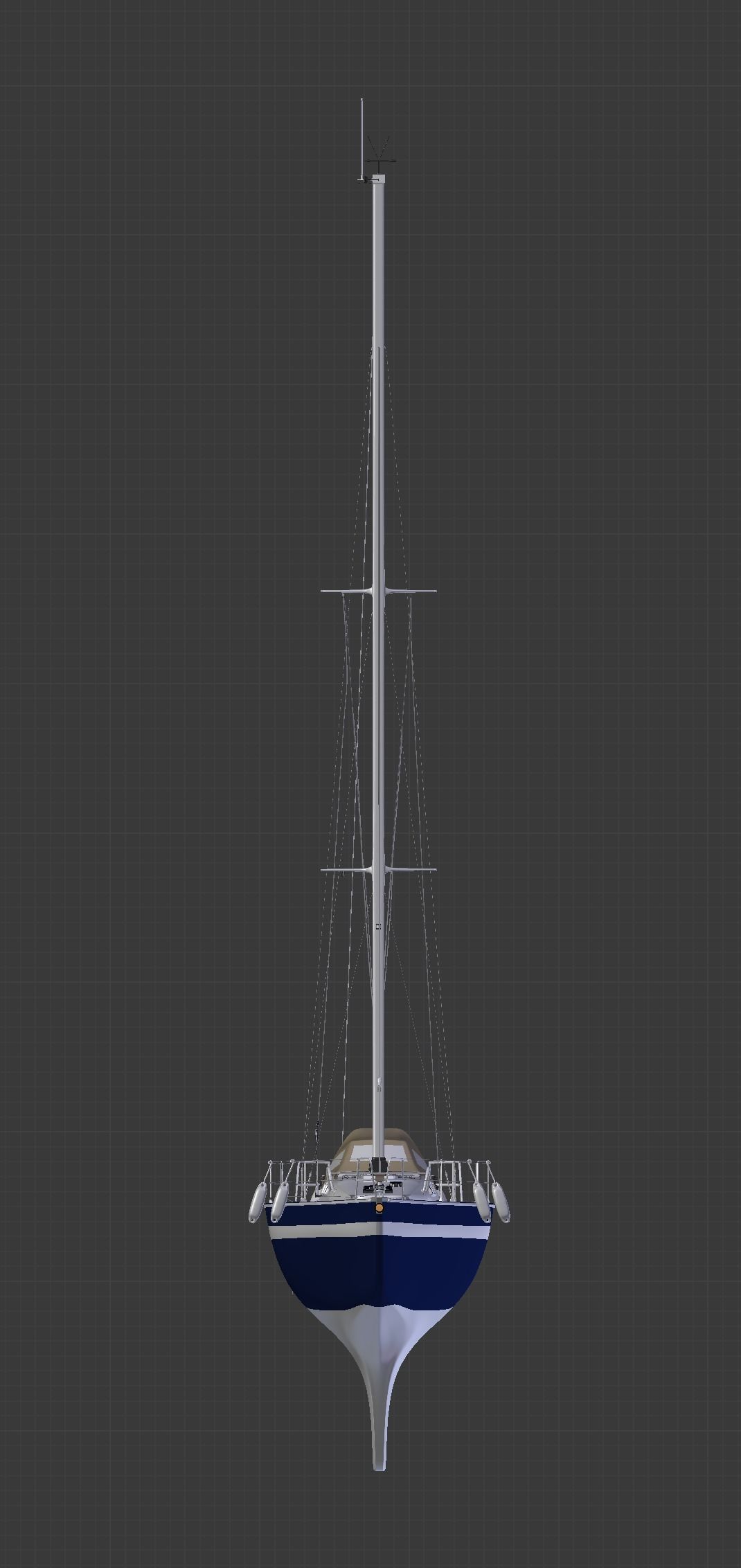 Detailed Sailing Ship 3D model_20