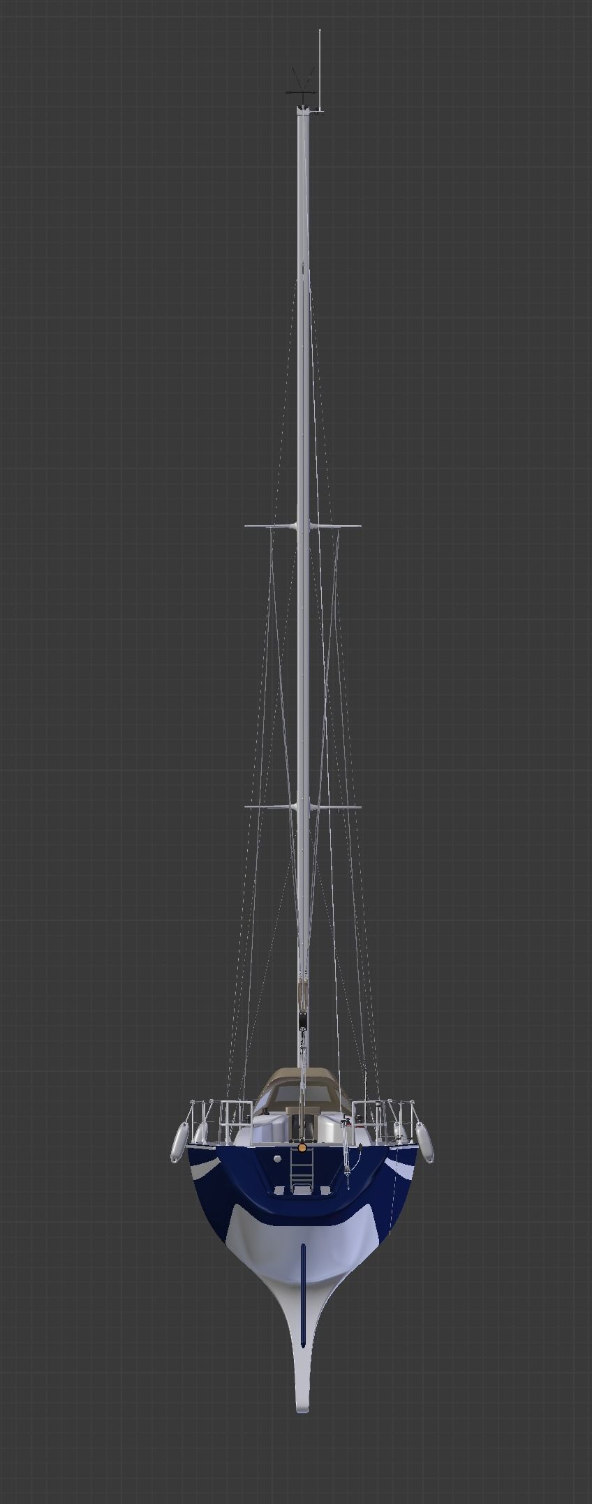 Detailed Sailing Ship 3D model_1