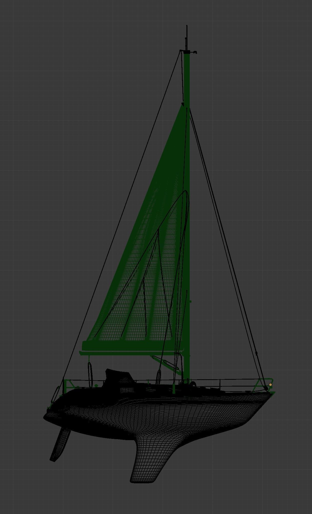 Detailed Sailing Ship 3D model_26