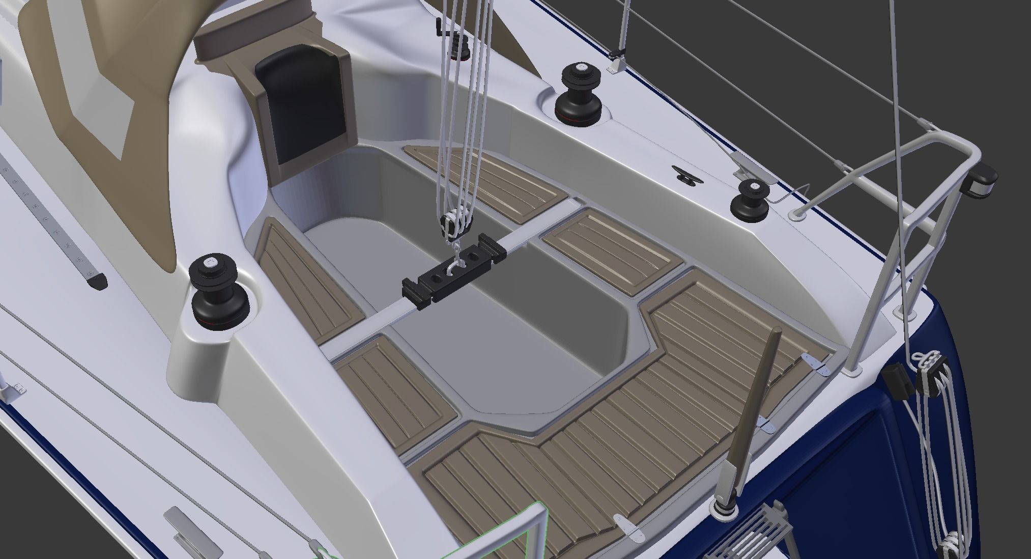 Detailed Sailing Ship 3D model_10