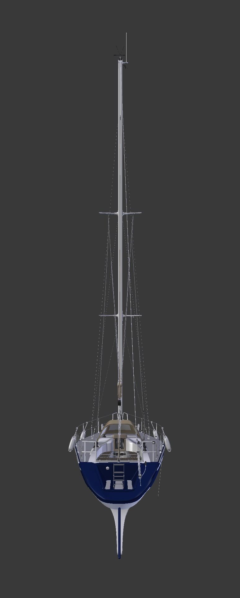 Detailed Sailing Ship 3D model_17