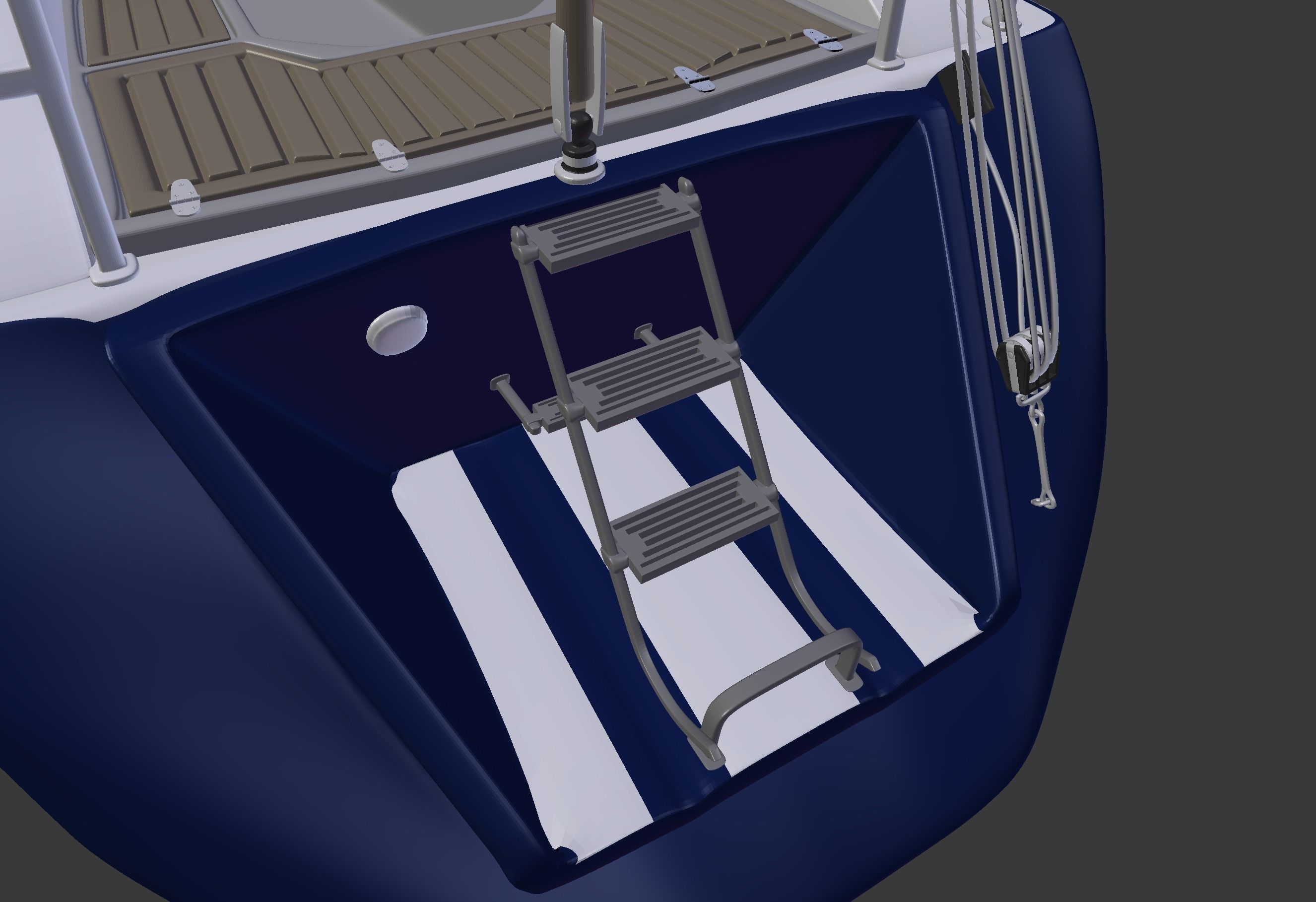 Detailed Sailing Ship 3D model_9