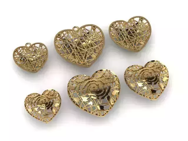 3 heart fashion pendant 