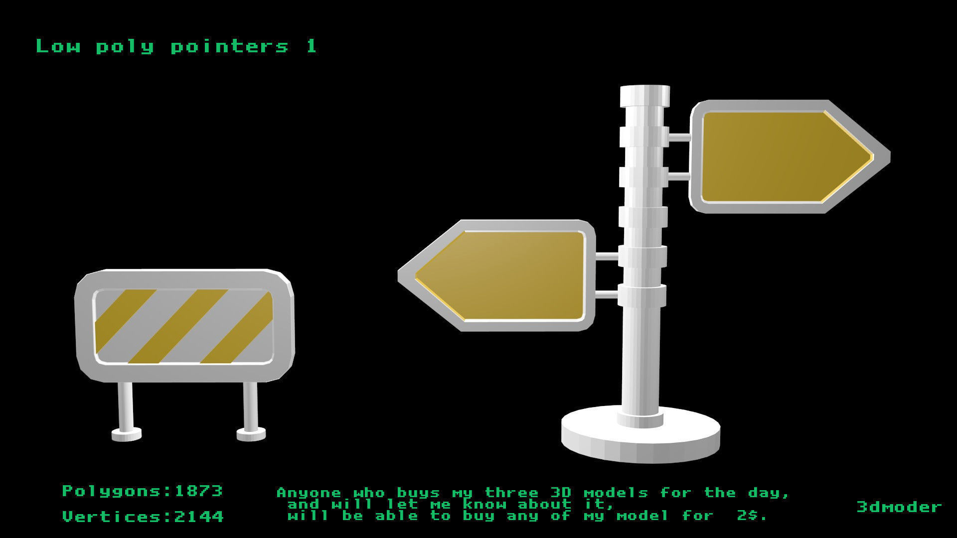 Low poly pointers 1 Low-poly 3D model_0