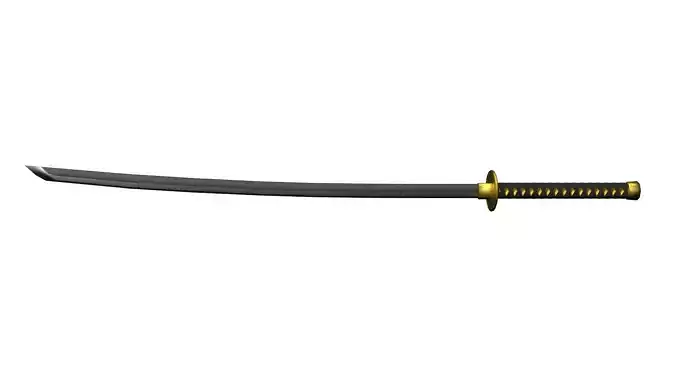 Katana samurai sword Low-poly 3D model