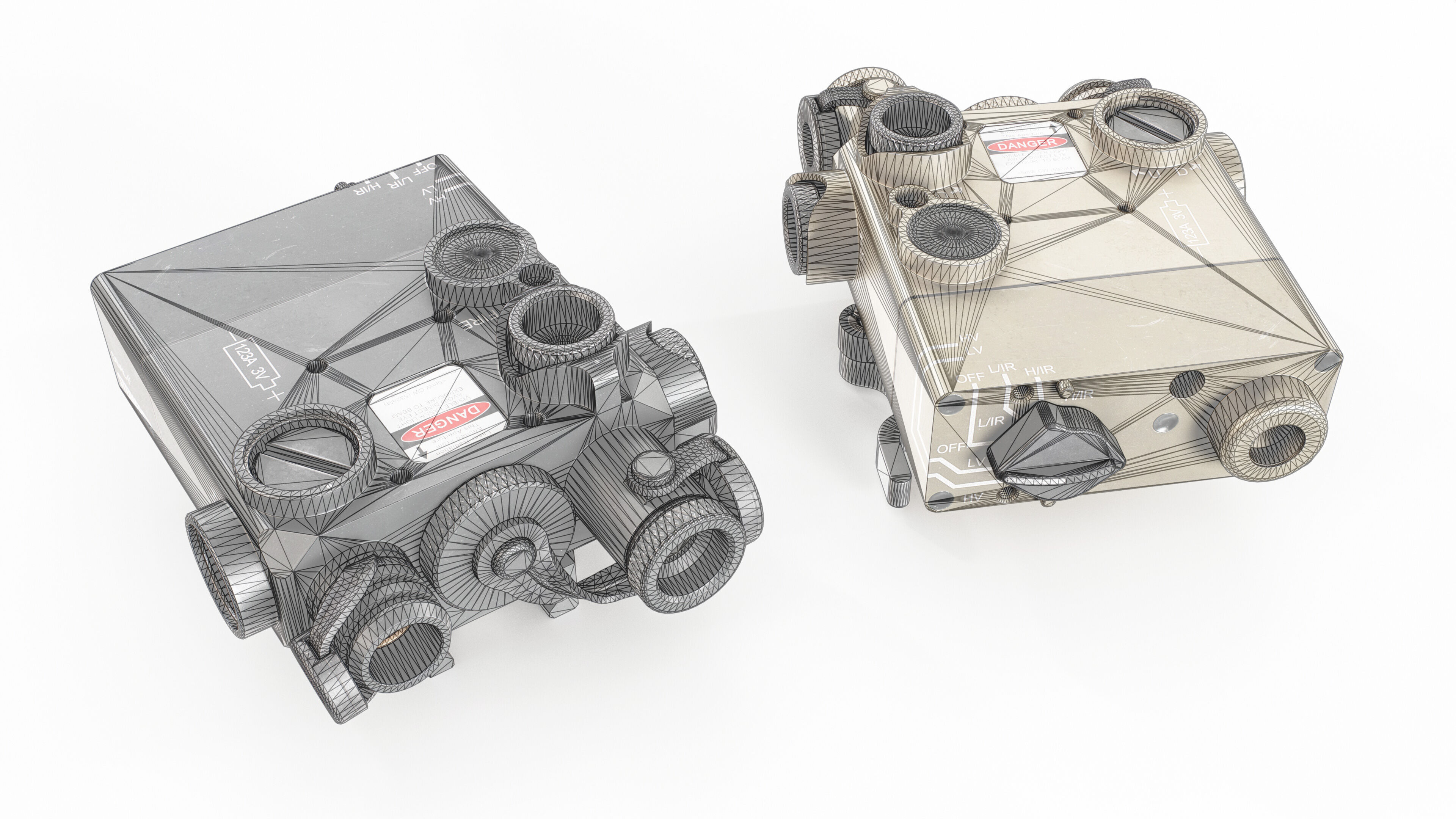 Steiner DBAL-I2 Green or Red visible and IR laser aiming device Low-poly 3D model_1
