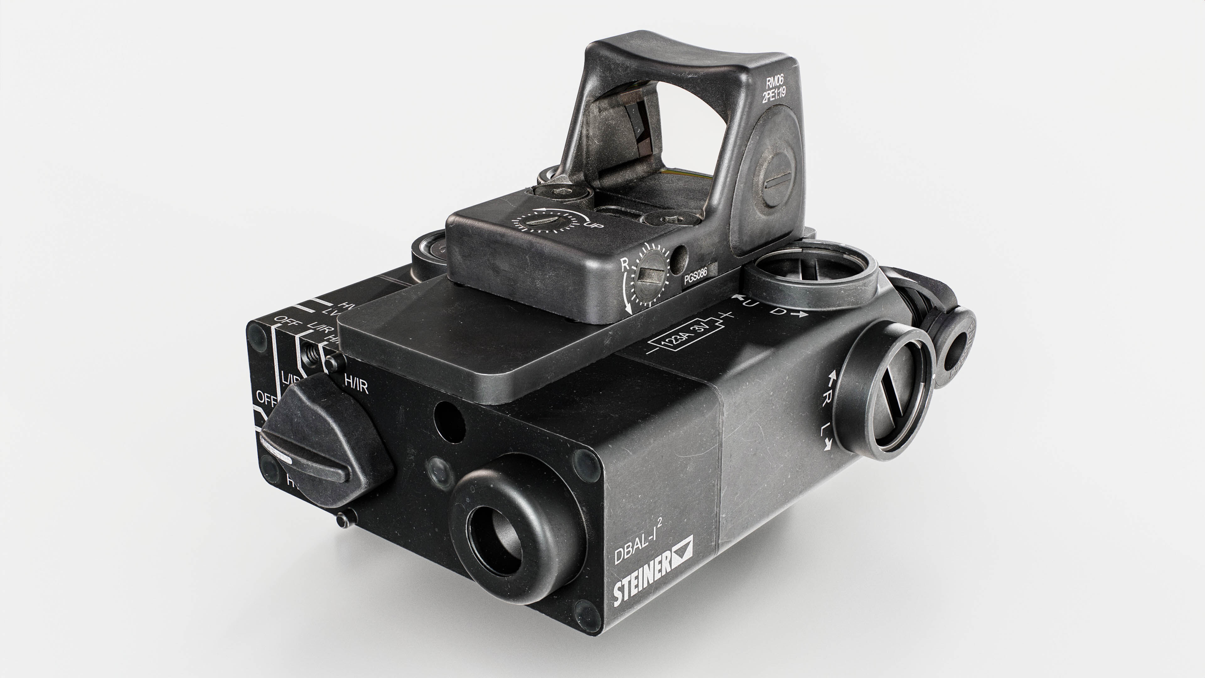 Steiner DBAL-I2 Green or Red visible and IR laser aiming device Low-poly 3D model_32