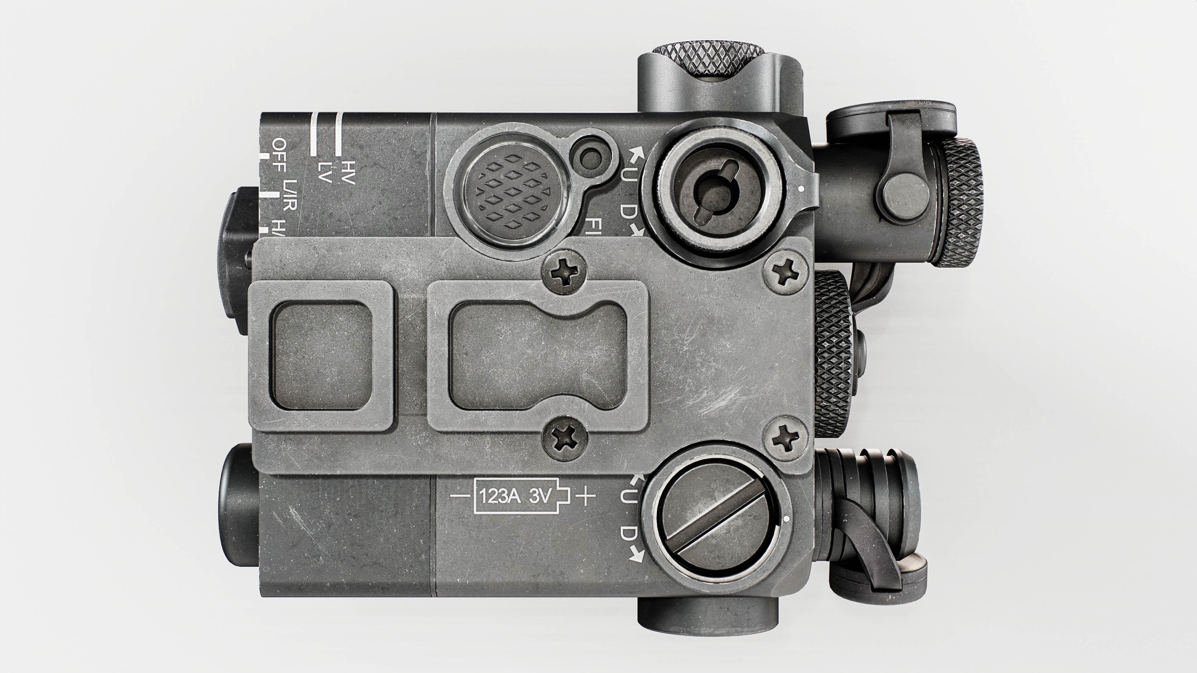 Steiner DBAL-I2 Green or Red visible and IR laser aiming device Low-poly 3D model_20