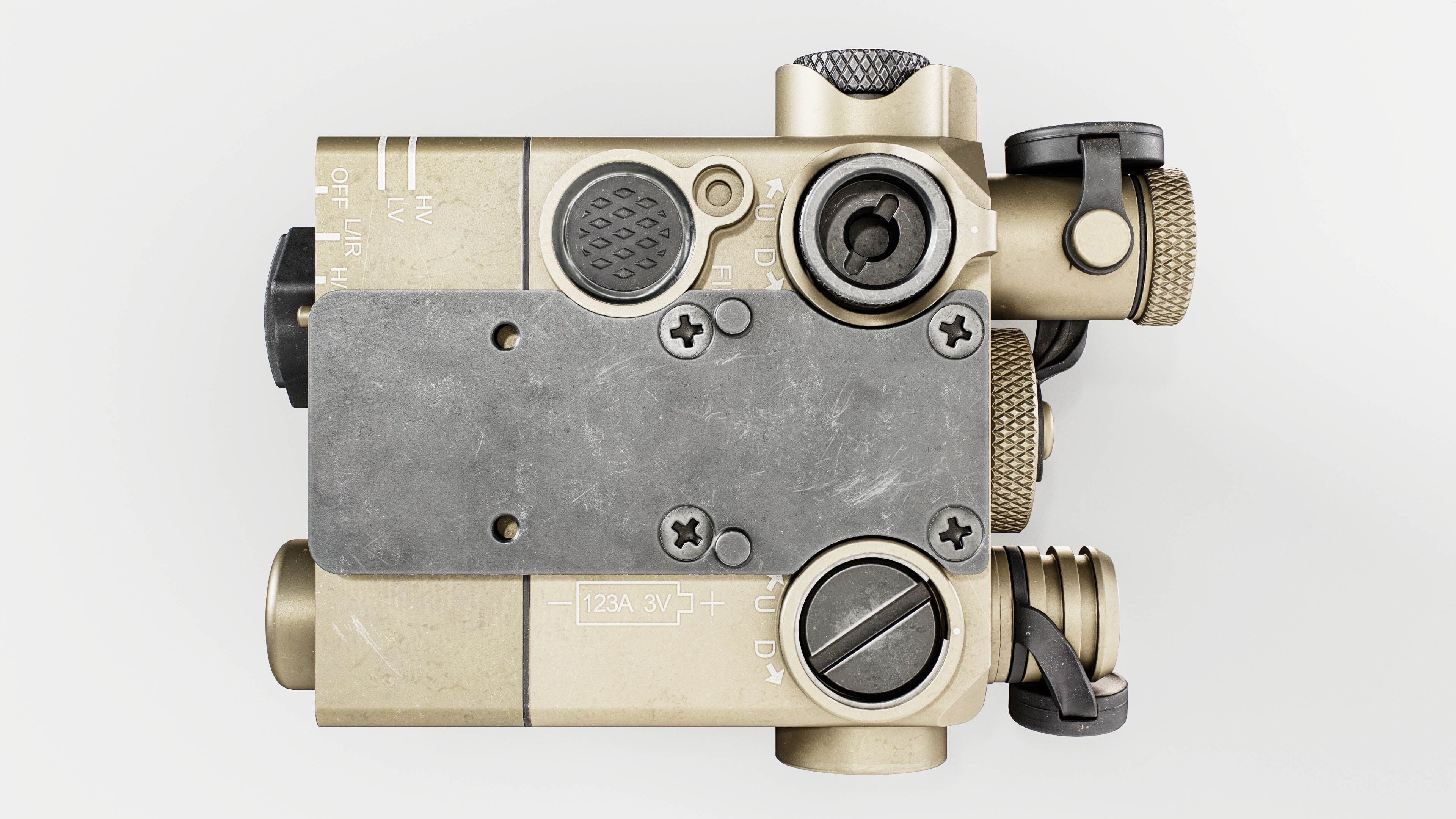 Steiner DBAL-I2 Green or Red visible and IR laser aiming device Low-poly 3D model_27