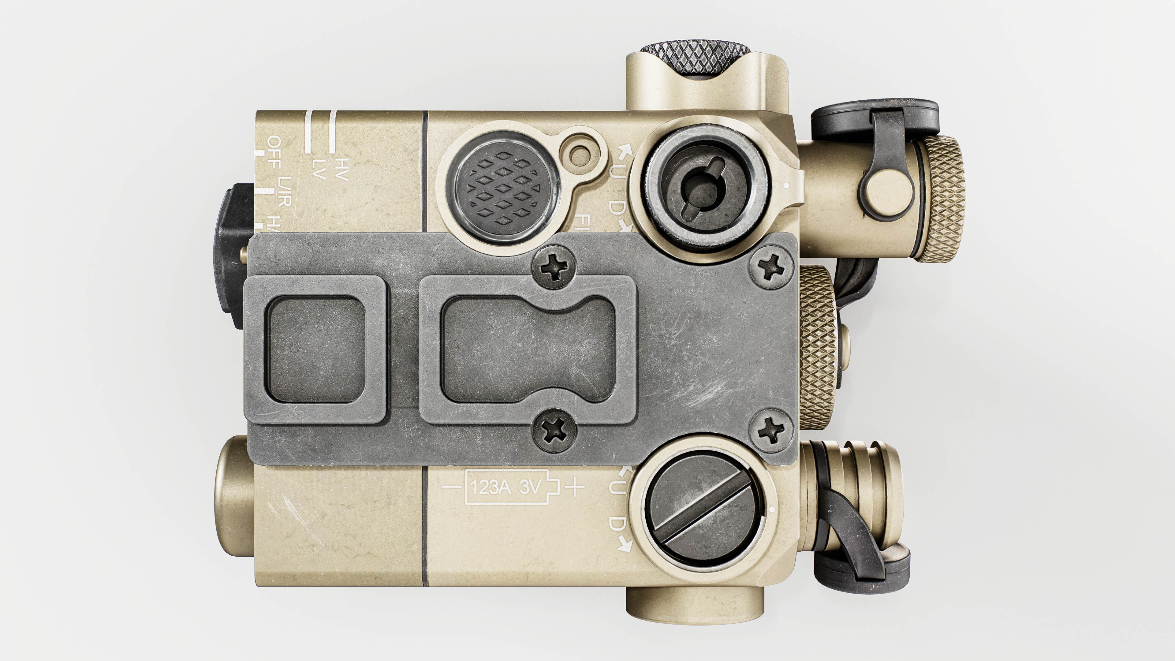 Steiner DBAL-I2 Green or Red visible and IR laser aiming device Low-poly 3D model_25