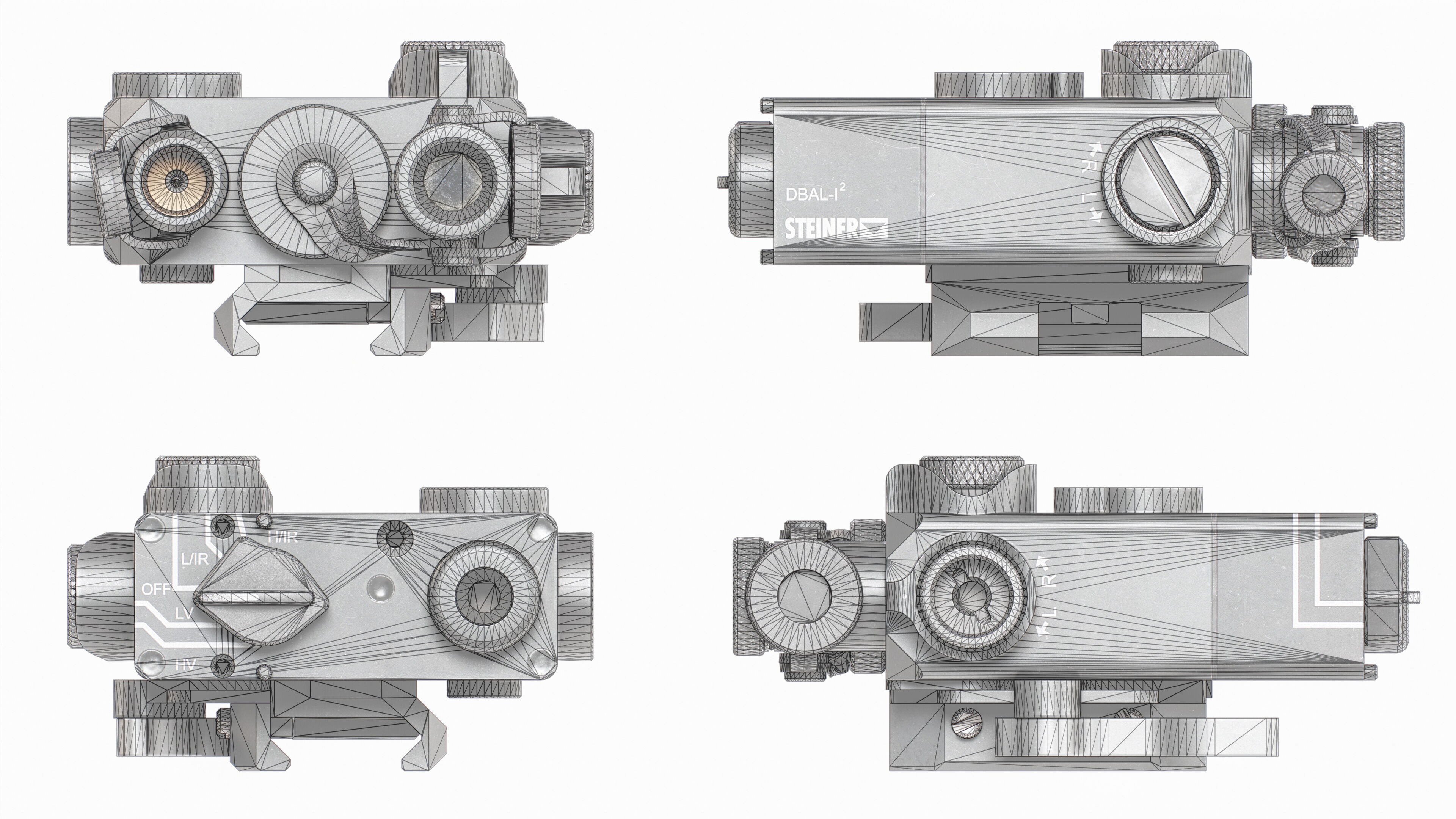 Steiner DBAL-I2 Green or Red visible and IR laser aiming device Low-poly 3D model_34