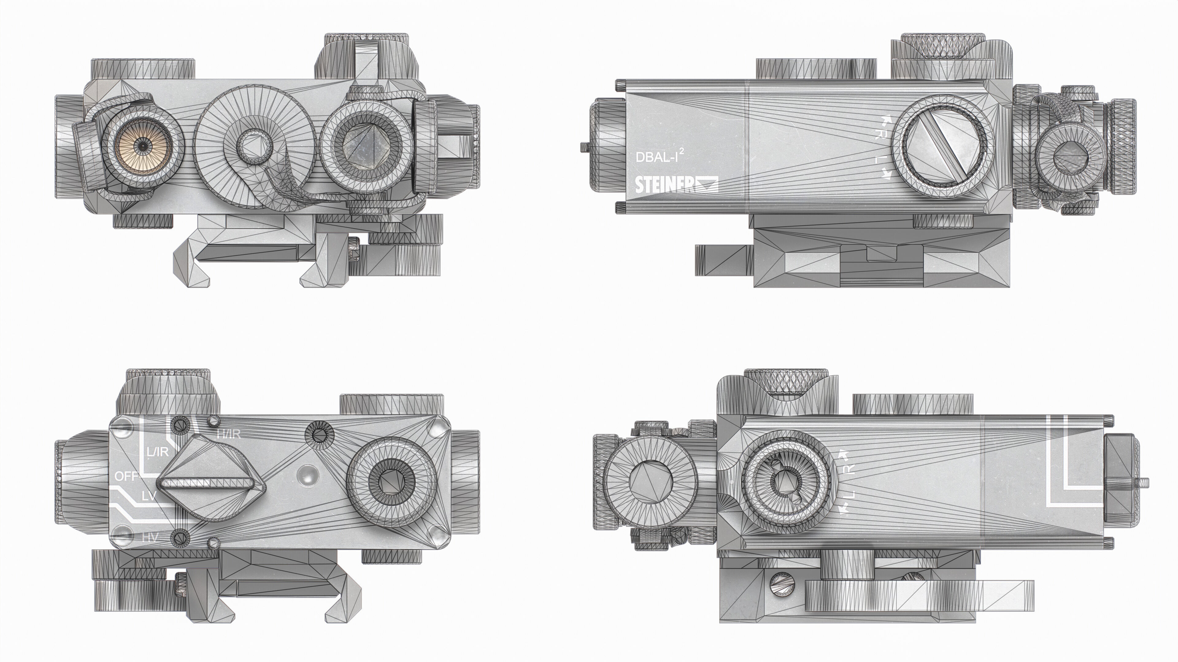 Steiner DBAL-I2 Green or Red visible and IR laser aiming device Low-poly 3D model_33