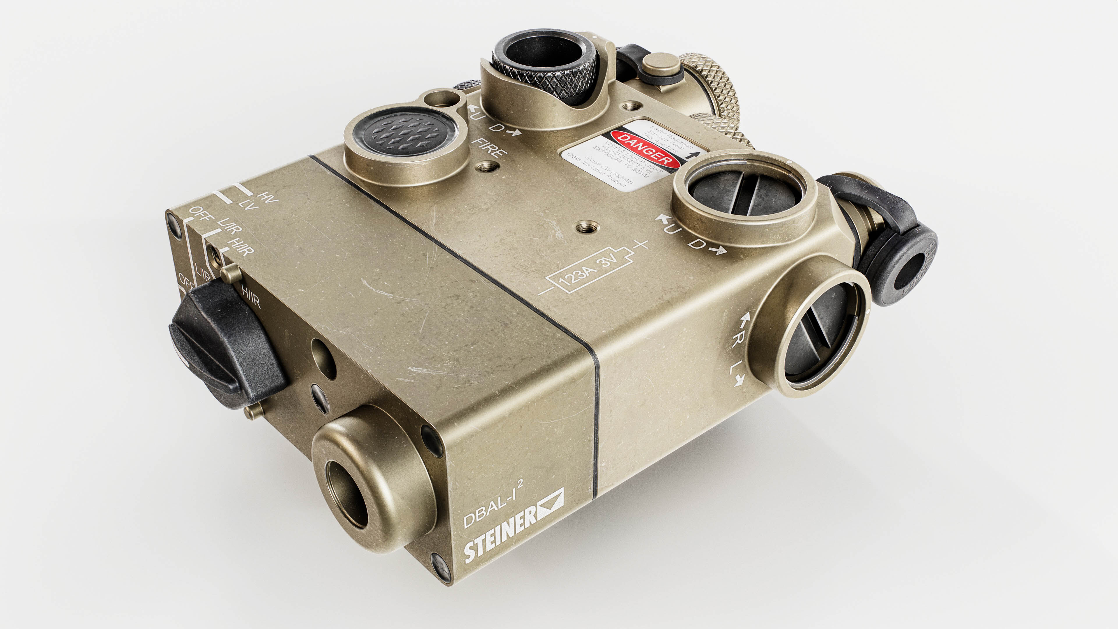 Steiner DBAL-I2 Green or Red visible and IR laser aiming device Low-poly 3D model_11