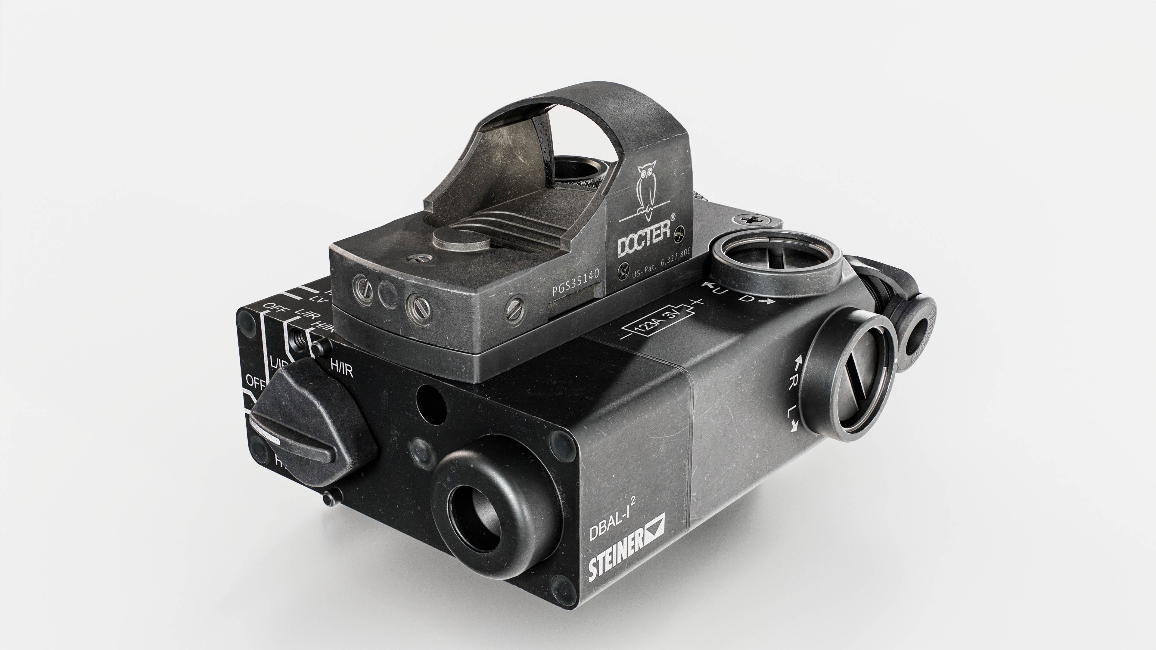 Steiner DBAL-I2 Green or Red visible and IR laser aiming device Low-poly 3D model_31