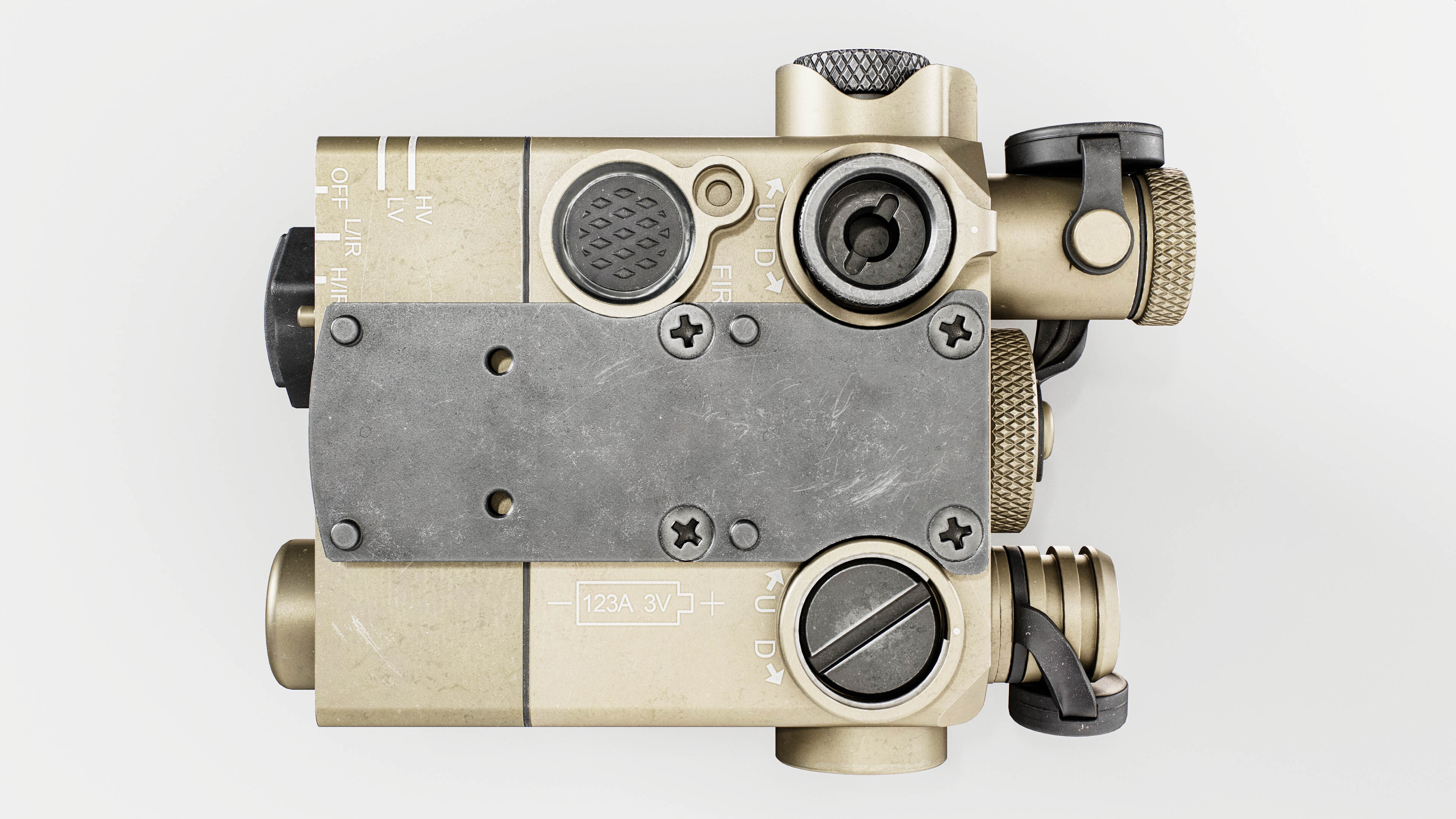 Steiner DBAL-I2 Green or Red visible and IR laser aiming device Low-poly 3D model_26