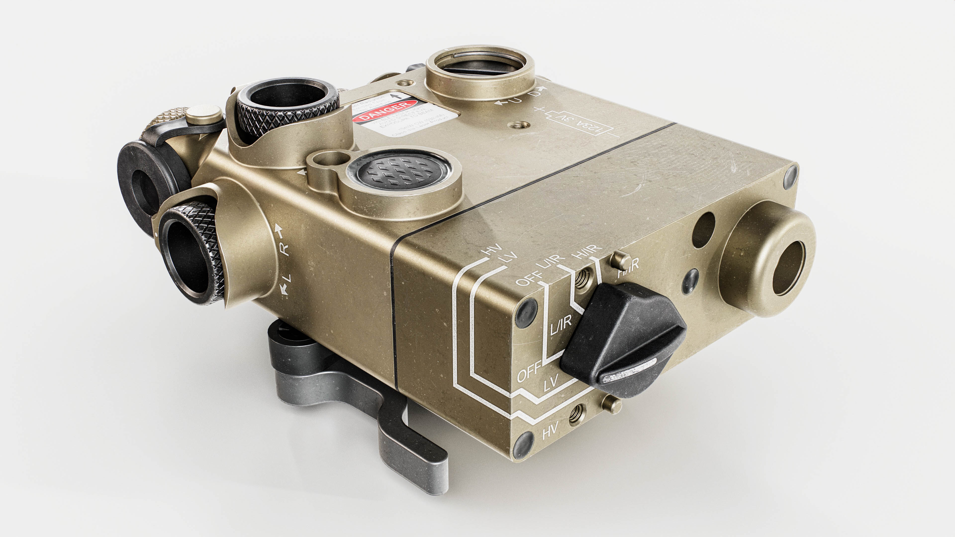 Steiner DBAL-I2 Green or Red visible and IR laser aiming device Low-poly 3D model_9