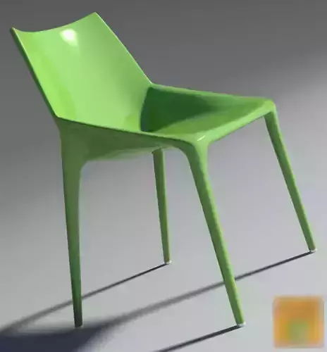 Chair Outline Green  Mental Ray 3D model