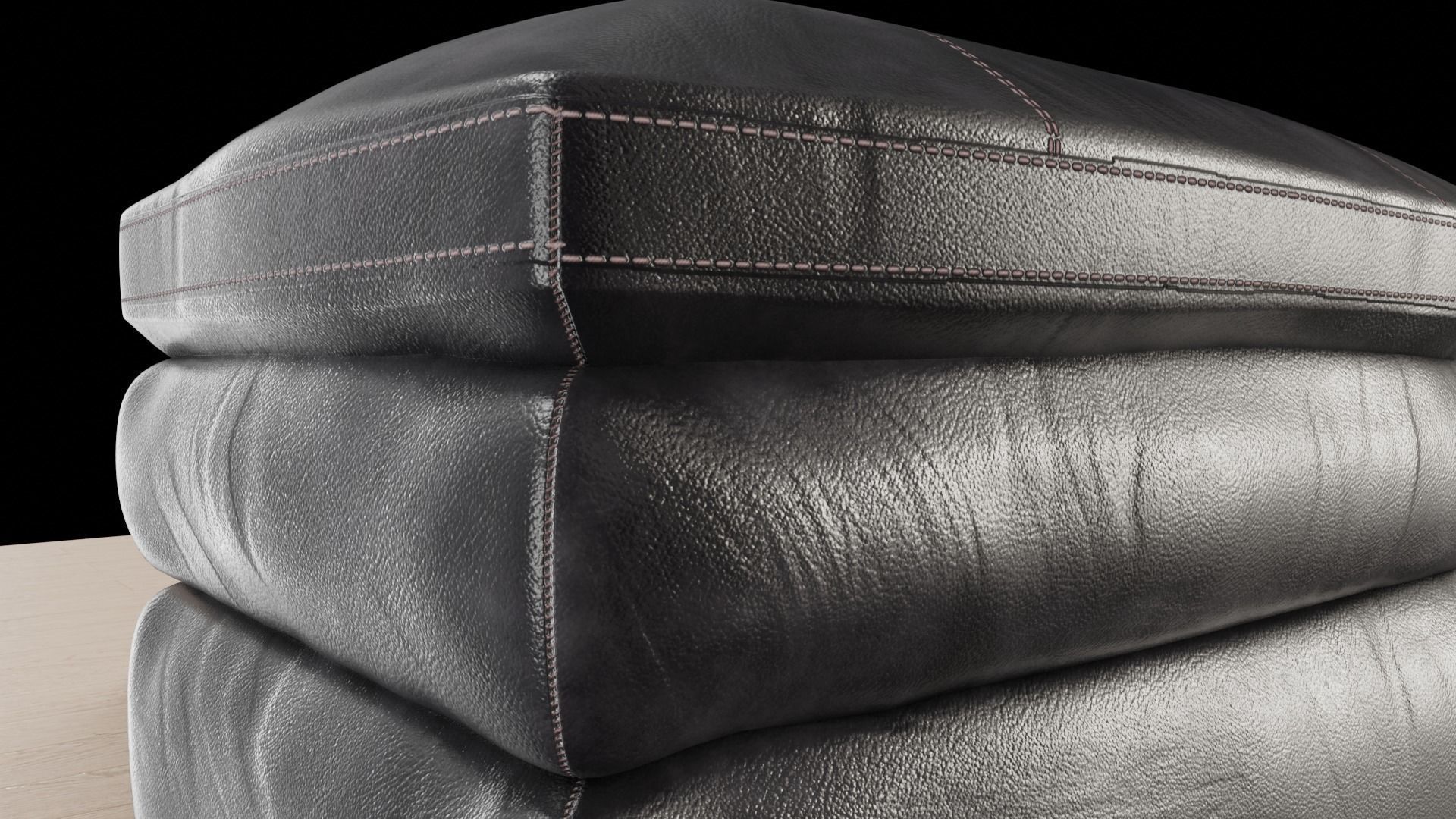 3D chair leather ottoman 3D model_2