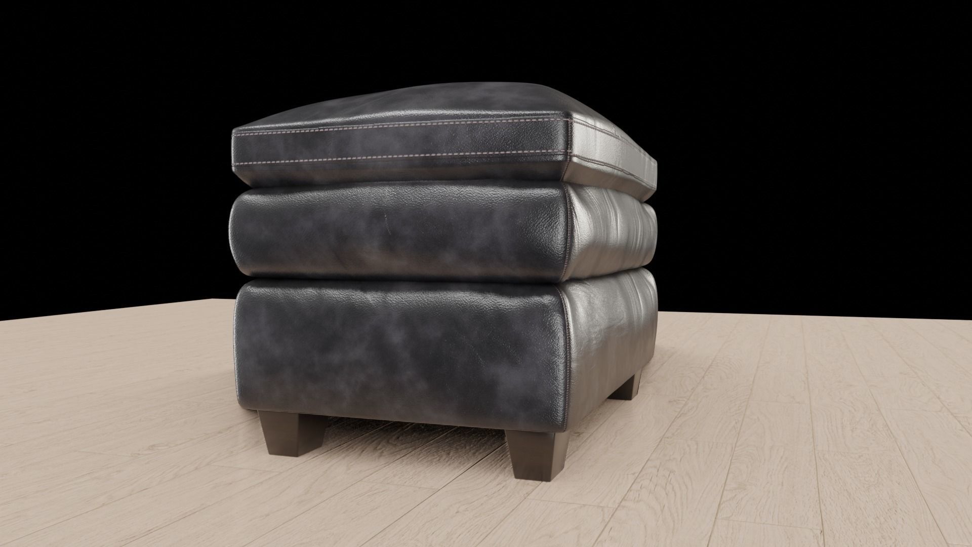 3D chair leather ottoman 3D model_3