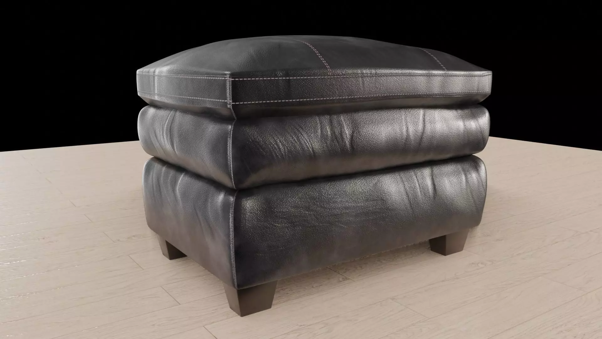 3D chair leather ottoman 3D model_0