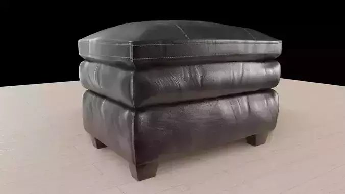 3D chair leather ottoman 3D model