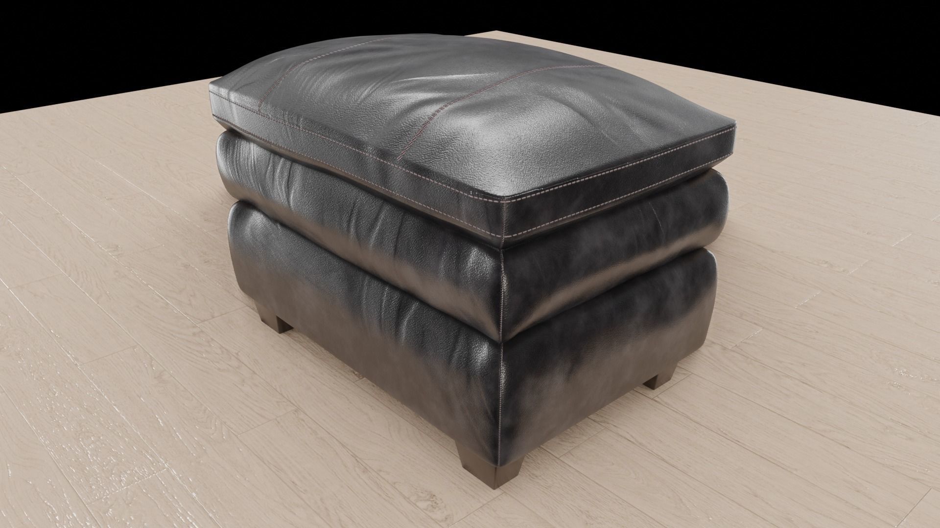 3D chair leather ottoman 3D model_1