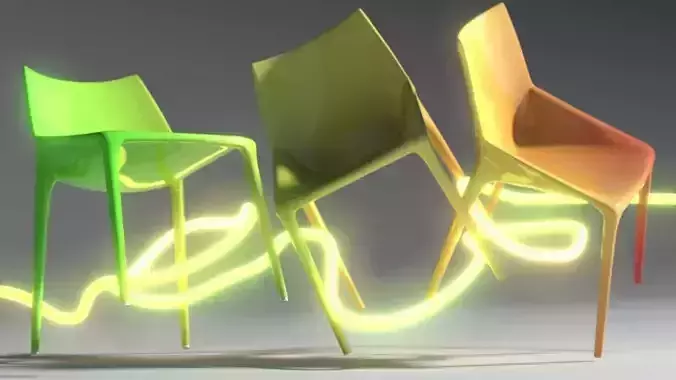 Chair Outline jump 3D model