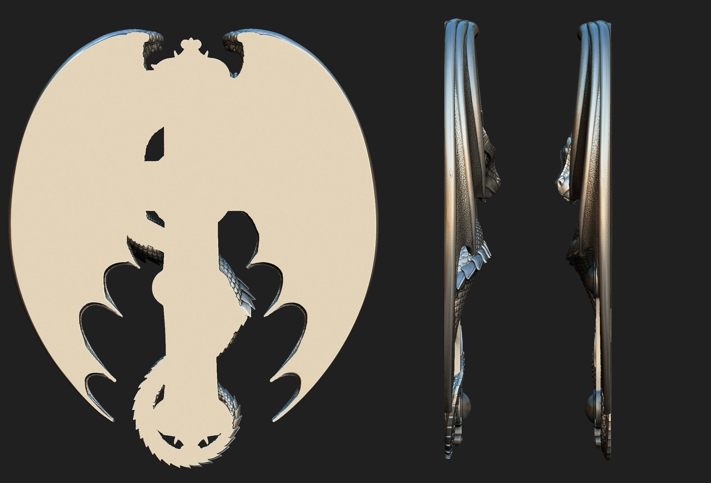 Dragon Cross Relief 3D print model_2