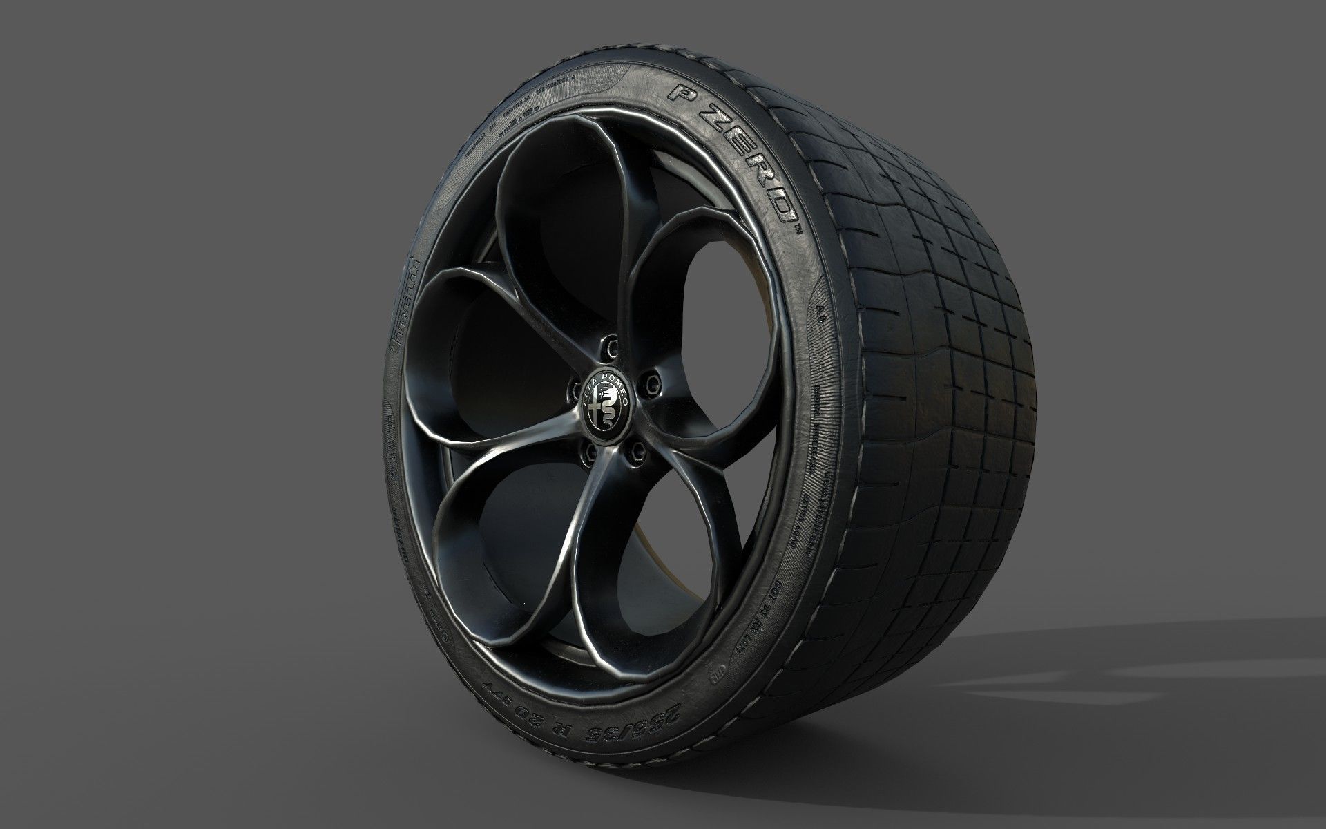 Alfa Romeo Rim and Tire 3D print model_6