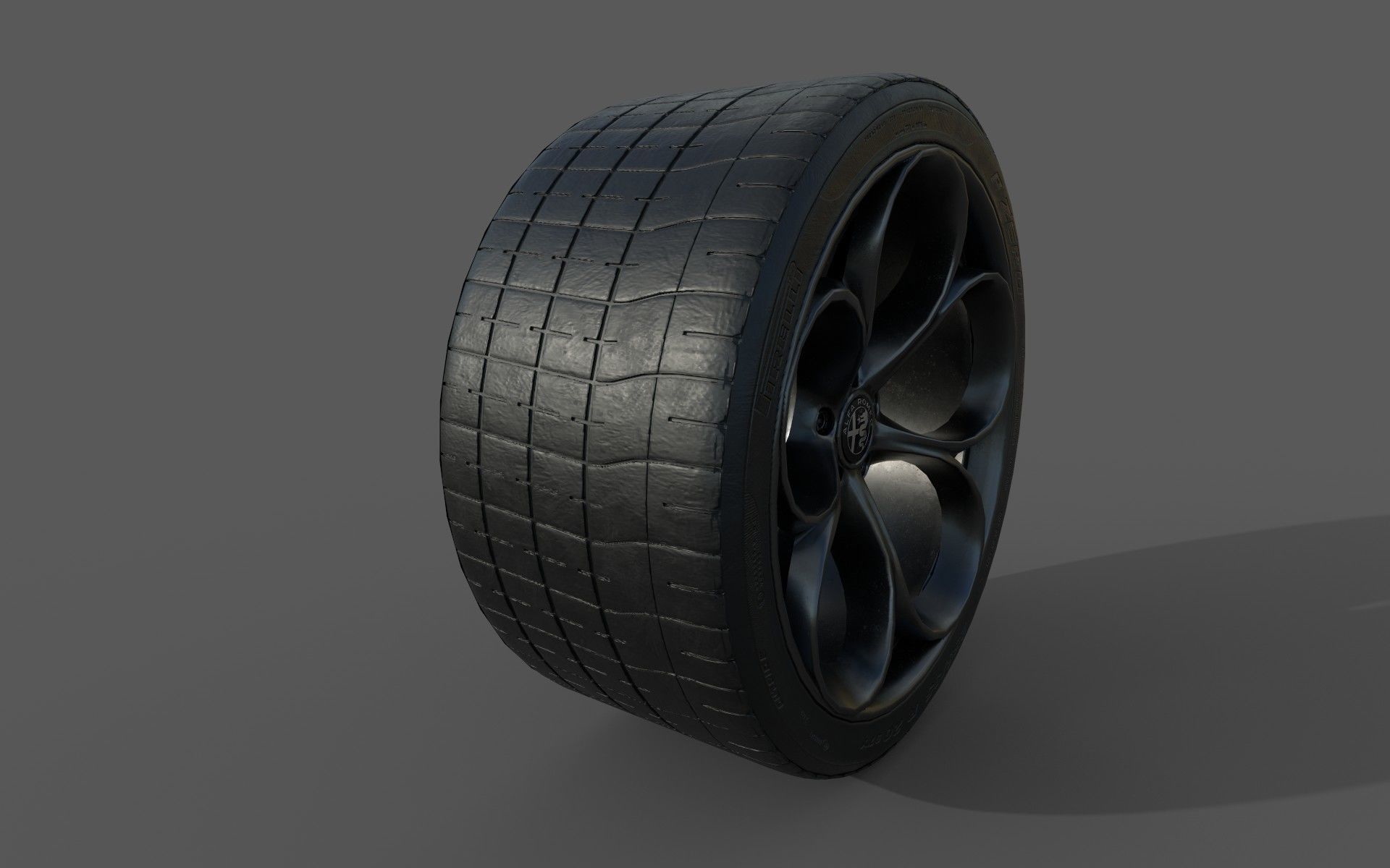 Alfa Romeo Rim and Tire 3D print model_7