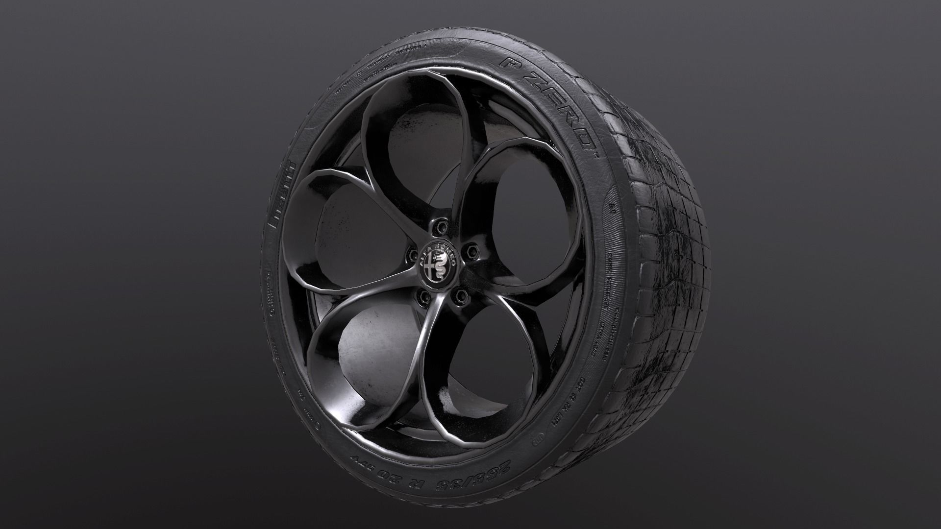 Alfa Romeo Rim and Tire 3D print model_3