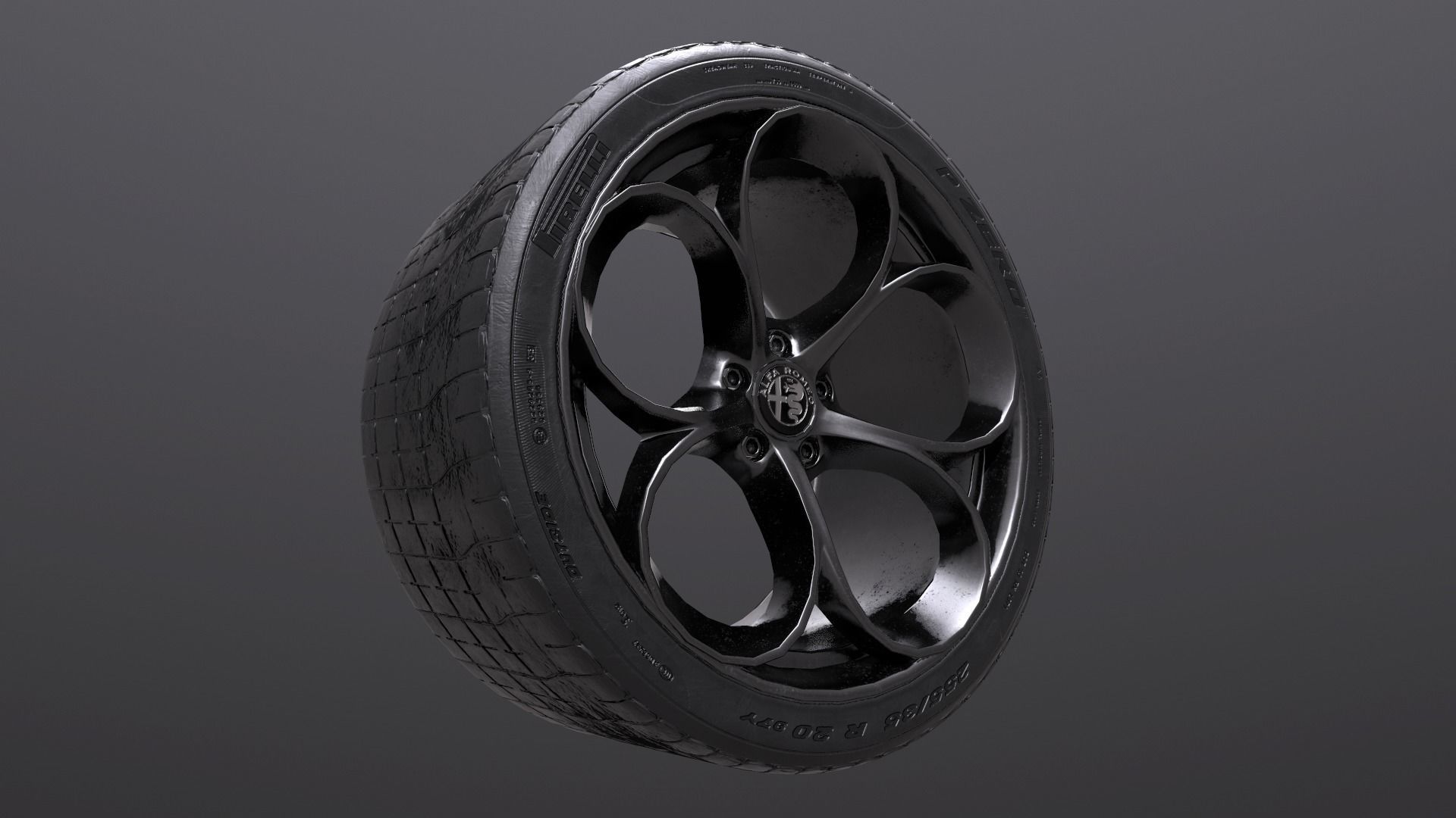 Alfa Romeo Rim and Tire 3D print model_4