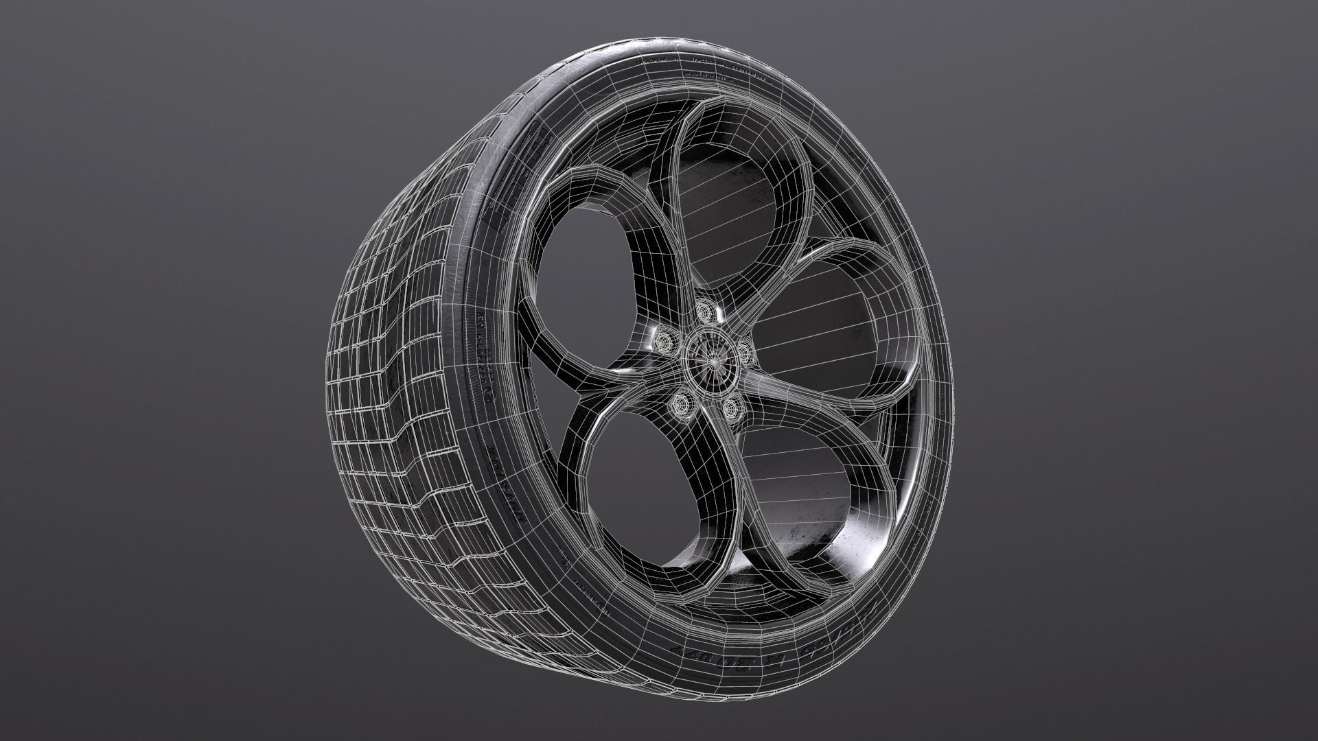 Alfa Romeo Rim and Tire 3D print model_8