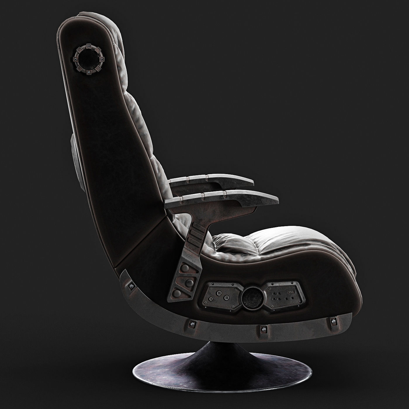 X-Rocker Chair Aged 3D model_3