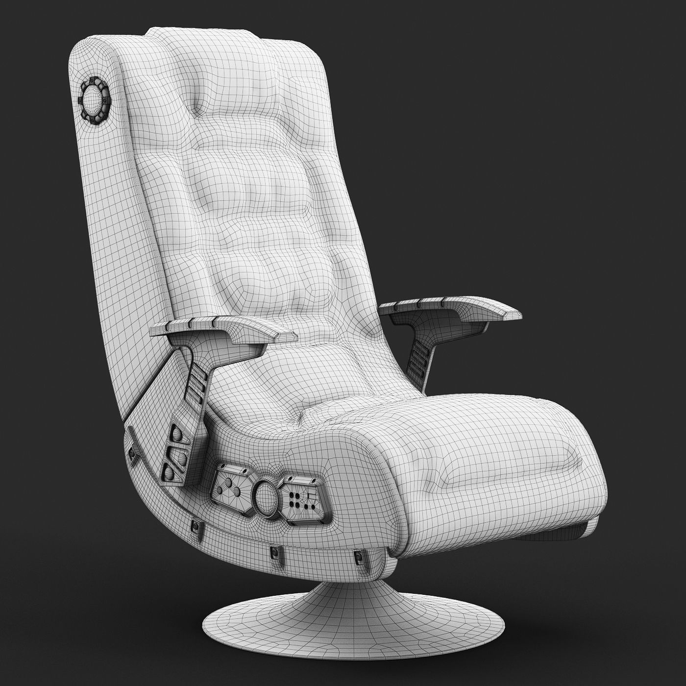 X-Rocker Chair Aged 3D model_5
