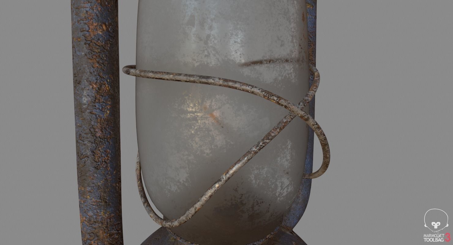 Old Gas Lamp Game-Ready Model Low-poly 3D model_9