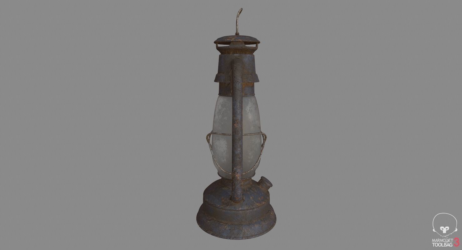 Old Gas Lamp Game-Ready Model Low-poly 3D model_7