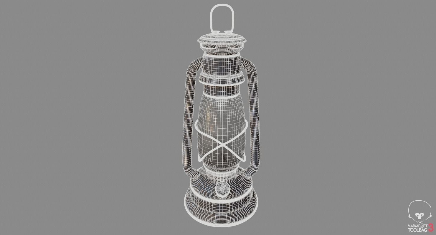 Old Gas Lamp Game-Ready Model Low-poly 3D model_10