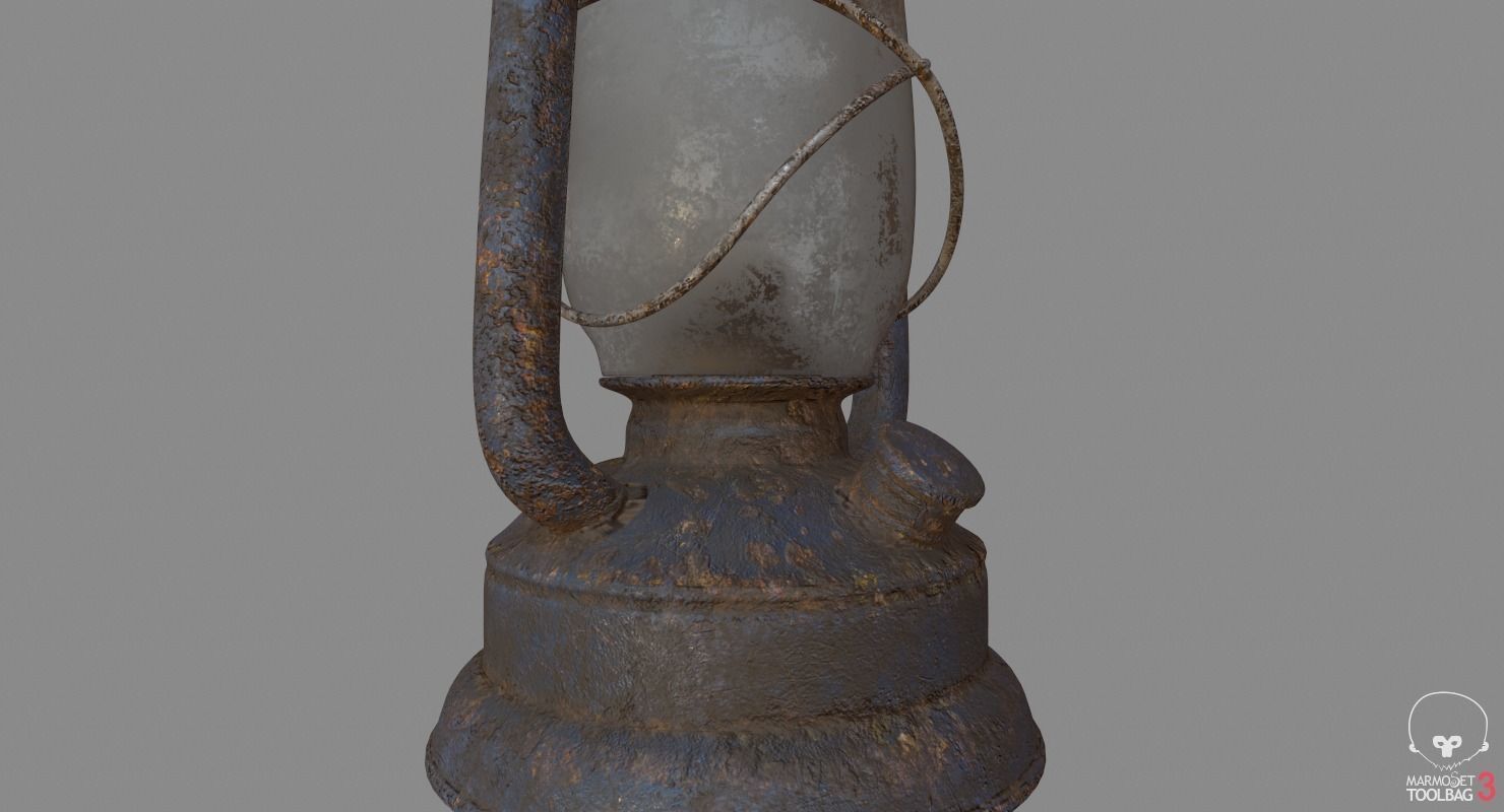 Old Gas Lamp Game-Ready Model Low-poly 3D model_6