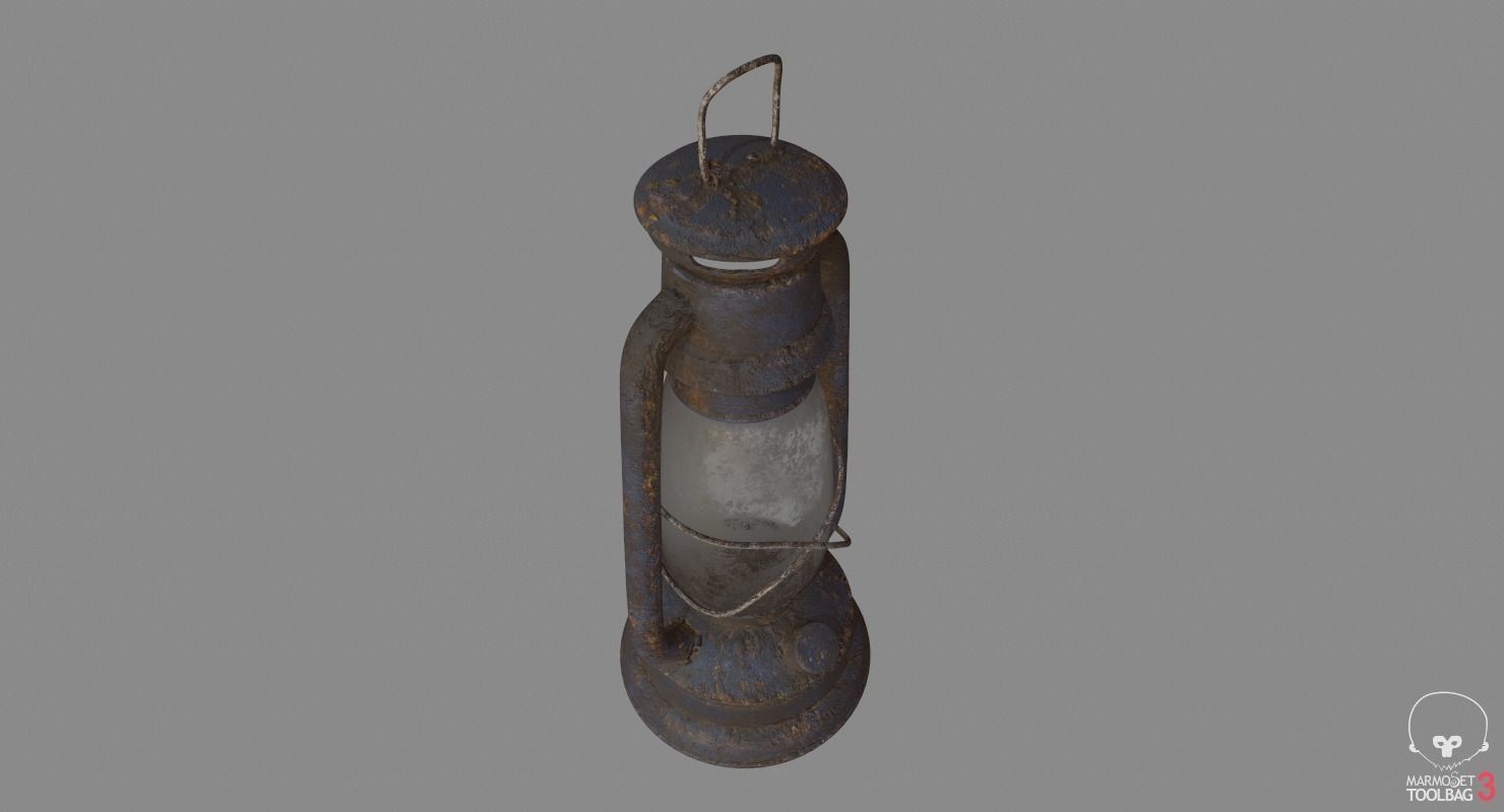 Old Gas Lamp Game-Ready Model Low-poly 3D model_5