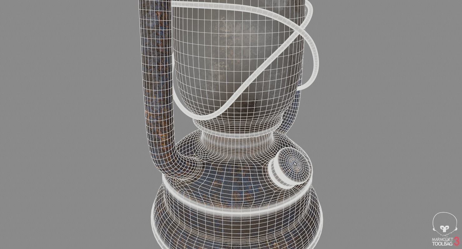 Old Gas Lamp Game-Ready Model Low-poly 3D model_11