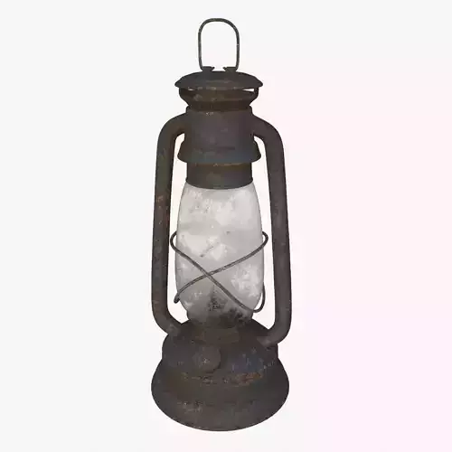 Old Gas Lamp Game-Ready Model
