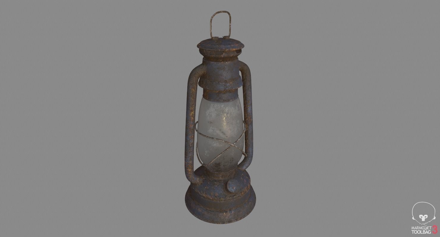 Old Gas Lamp Game-Ready Model Low-poly 3D model_3